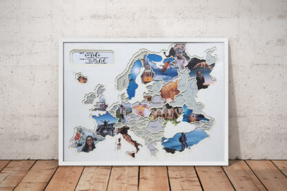 europe foto map with frame